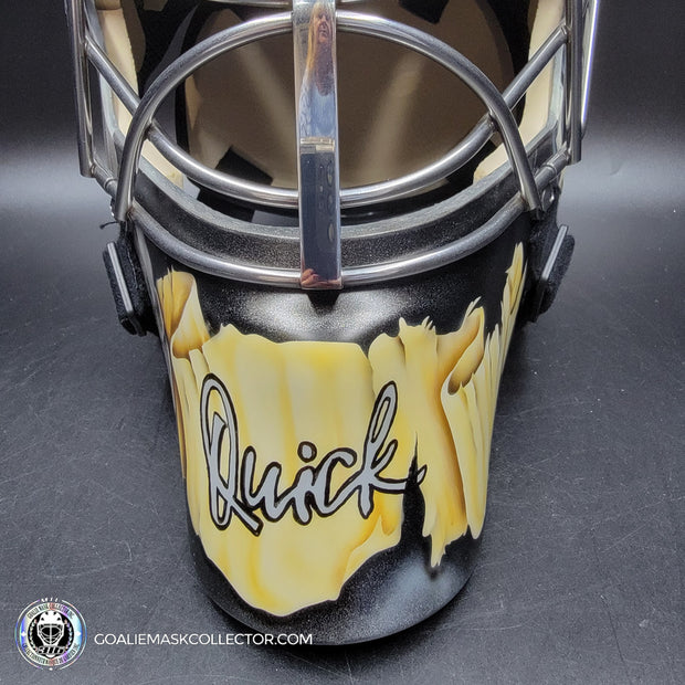 Jonathan Quick Signed Goalie Mask 2023 Las Vegas V2 MATTE Finish Signature Edition Autographed Painted on Sportmask Pro 3i Tribute