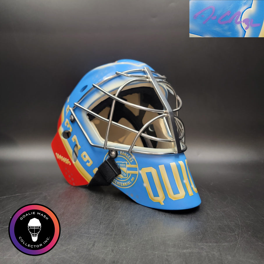 Jonathan Quick Signed Goalie Mask 2025 26 New York 100th Centennial Signature Edition. Goalie Mask Collector.