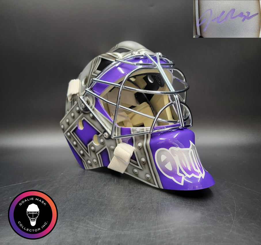 Jonathan Quick Signed Goalie Mask Los Angeles PURPLE Signature Edition. Goalie Mask Collector.