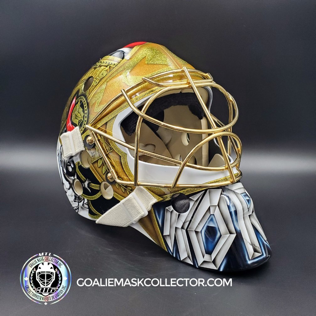 Joonas Korpisalo Goalie Mask Unsigned  Ottawa 2023-24 Tribute + 24K Gold Grill
