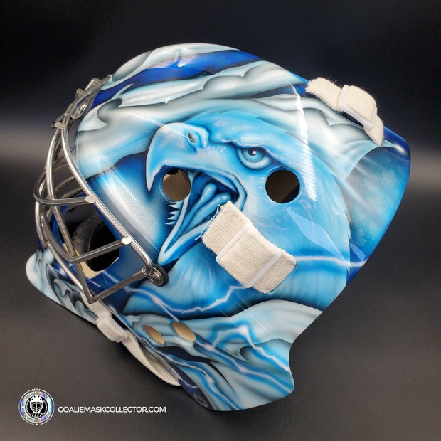UNSIGNED GOALIE MASK Tagged "Goalie_Joseph Woll" Goalie Mask Collector