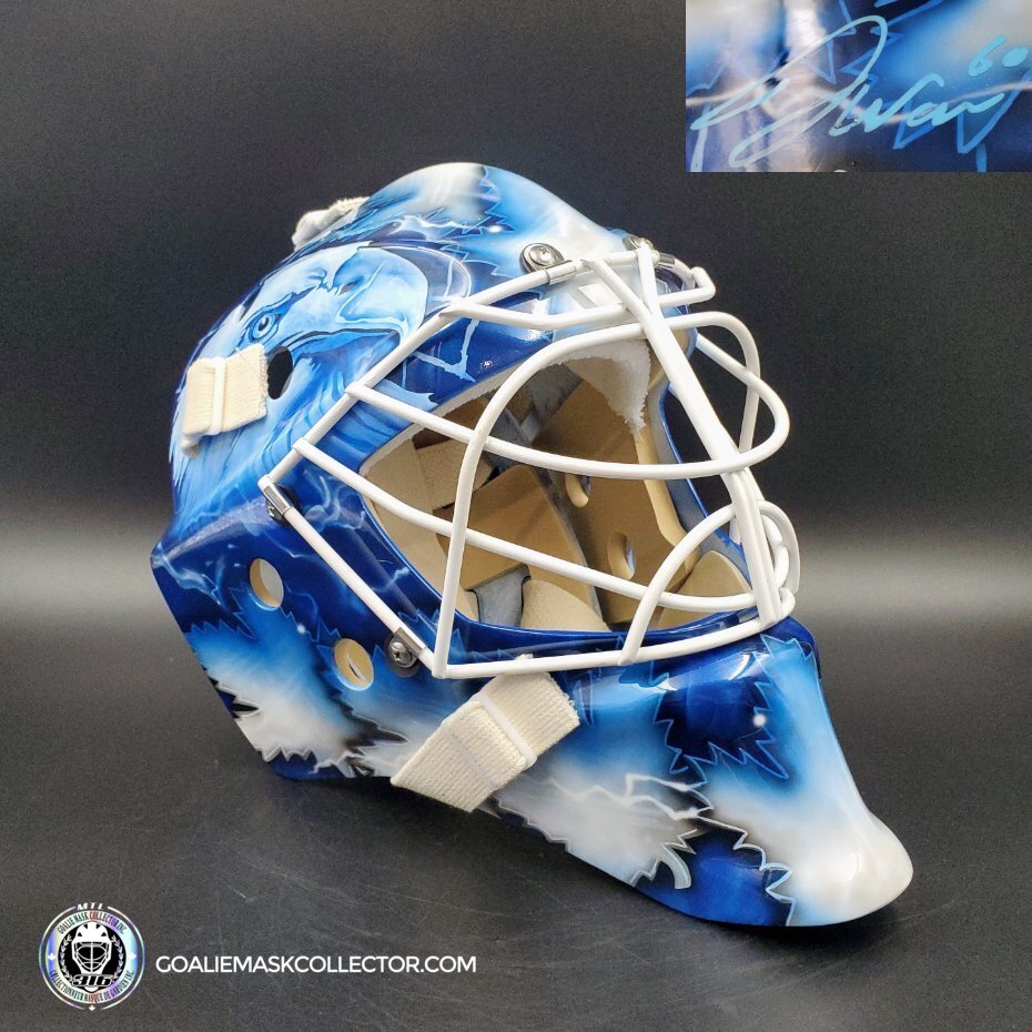 Joseph Woll Goalie Mask Signed Toronto 2023-24 Complex Eagle Tribute Signature Edition Autographed