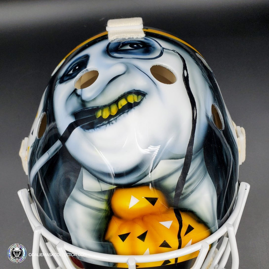 fantasy football helmet penguin Ken Wregget Unsigned Goalie Mask Pittsburgh Penguin Batman Returns Tri –  Goalie Mask Collector