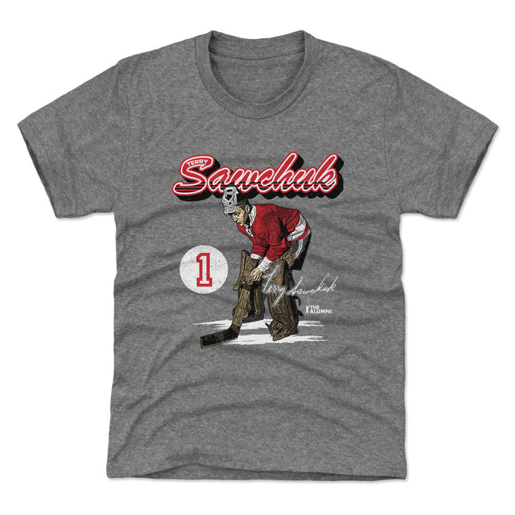 Terry Sawchuk Detroit Retro Script WHT