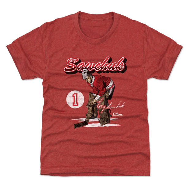 Terry Sawchuk Detroit Retro Script WHT