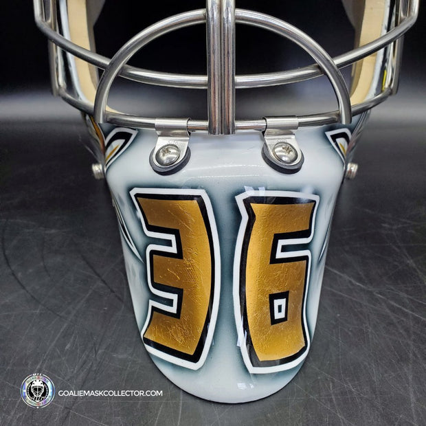 Presale: Logan Thompson Goalie Mask Unsigned Las Vegas 2022 Tribute + 24k Gold Plated Grill