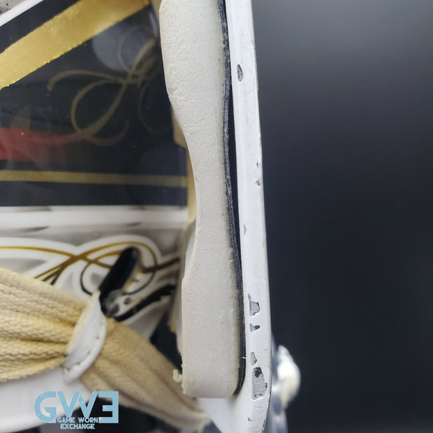 Logan Thompson Game Worn Goalie Mask 2021-22 Las Vegas Golden Knights Painted by Dave Fried Friedesigns on Bauer Shell Photomatched AS-03152