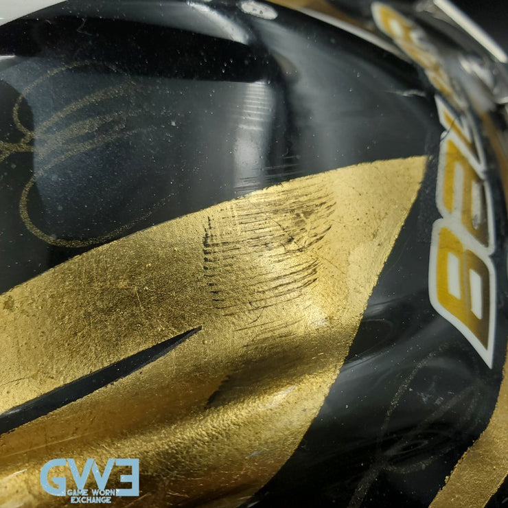 Logan Thompson Game Worn Goalie Mask 2021-22 Las Vegas Golden Knights Painted by Dave Fried Friedesigns on Bauer Shell Photomatched AS-03152