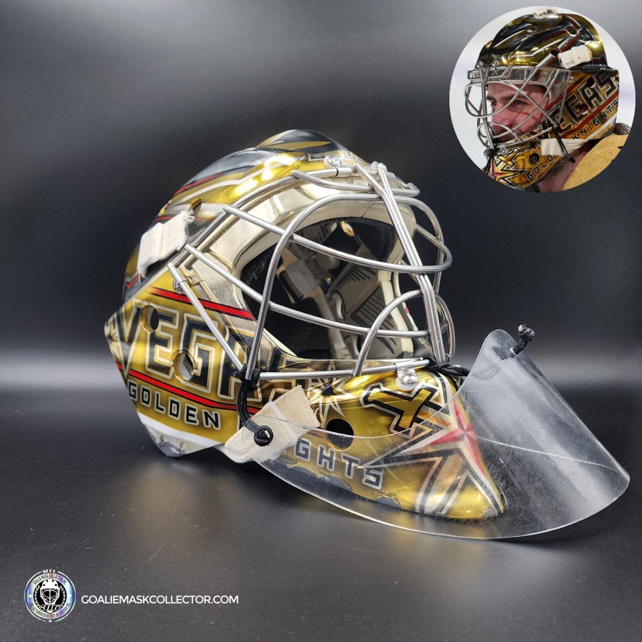Logan Thompson Autographed Vegas Golden Knights Mini Goalie Mask COA IGM  Helmet Signed