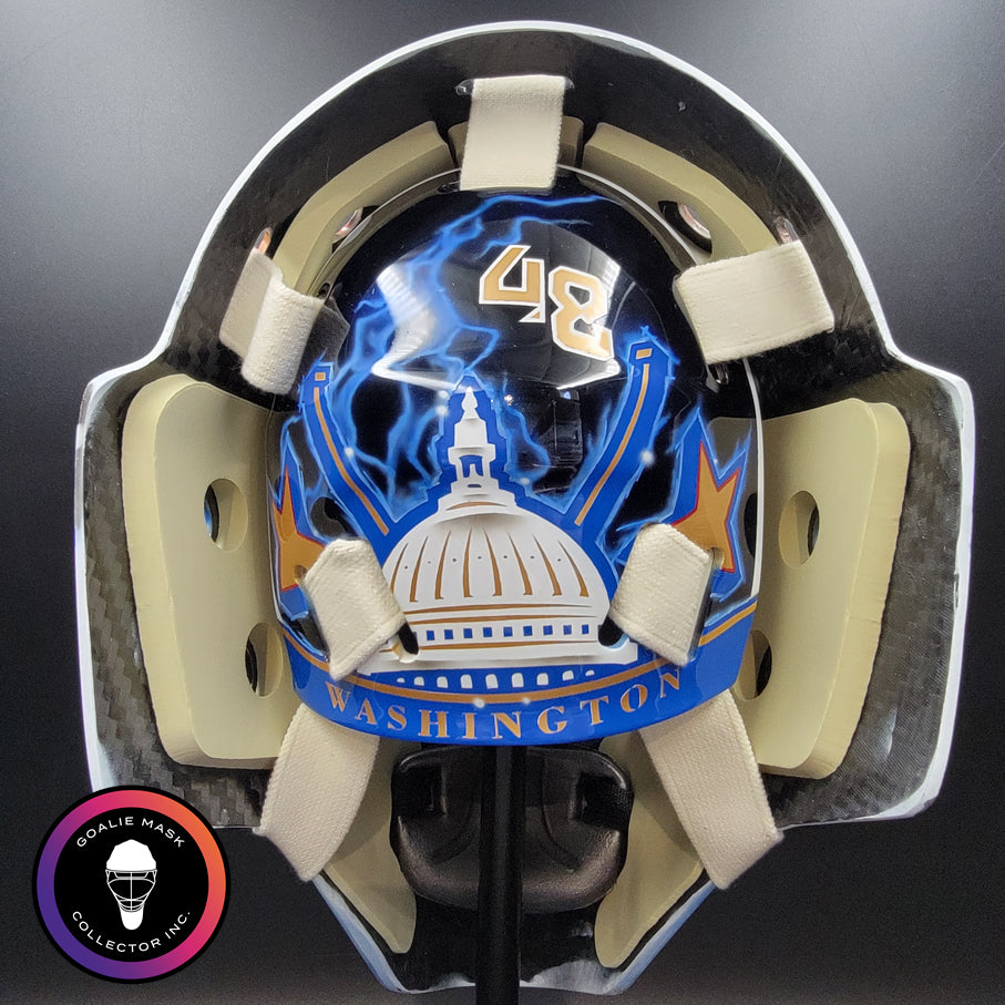 capitals motorcycle helmet Logan Thompson Goalie Mask Unsigned 2024 Washington Capitals Tribute – Goalie Mask Collector