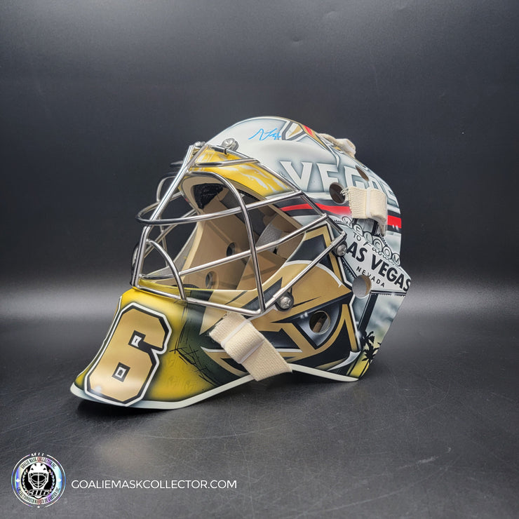 Logan Thompson Goalie Mask Unsigned Las Vegas 2023 EGYPTIAN Tribute
