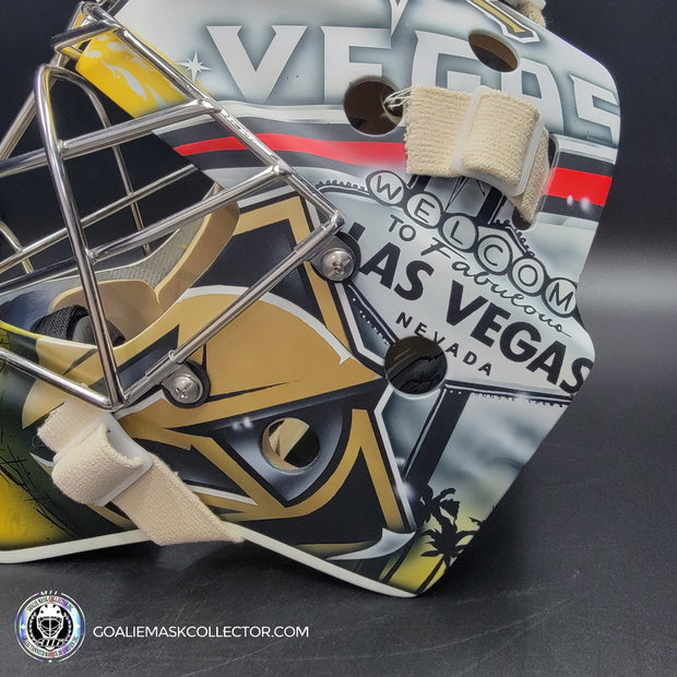 Logan Thompson Goalie Mask Unsigned Las Vegas 2023 EGYPTIAN Tribute