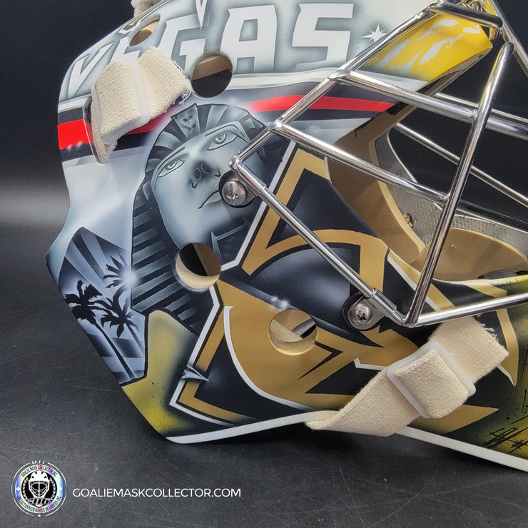 Logan Thompson Goalie Mask Unsigned Las Vegas 2023 EGYPTIAN Tribute