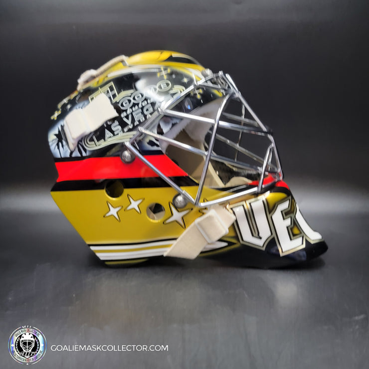 Logan Thompson Goalie Mask Unsigned Las Vegas 2023 Reverse Retro Tribute