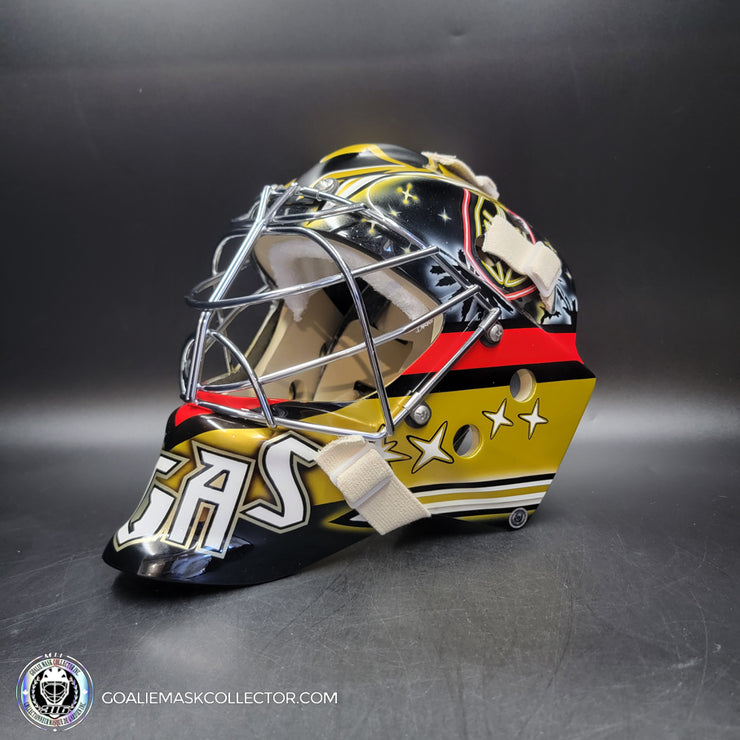 Logan Thompson Goalie Mask Unsigned Las Vegas 2023 Reverse Retro Tribute