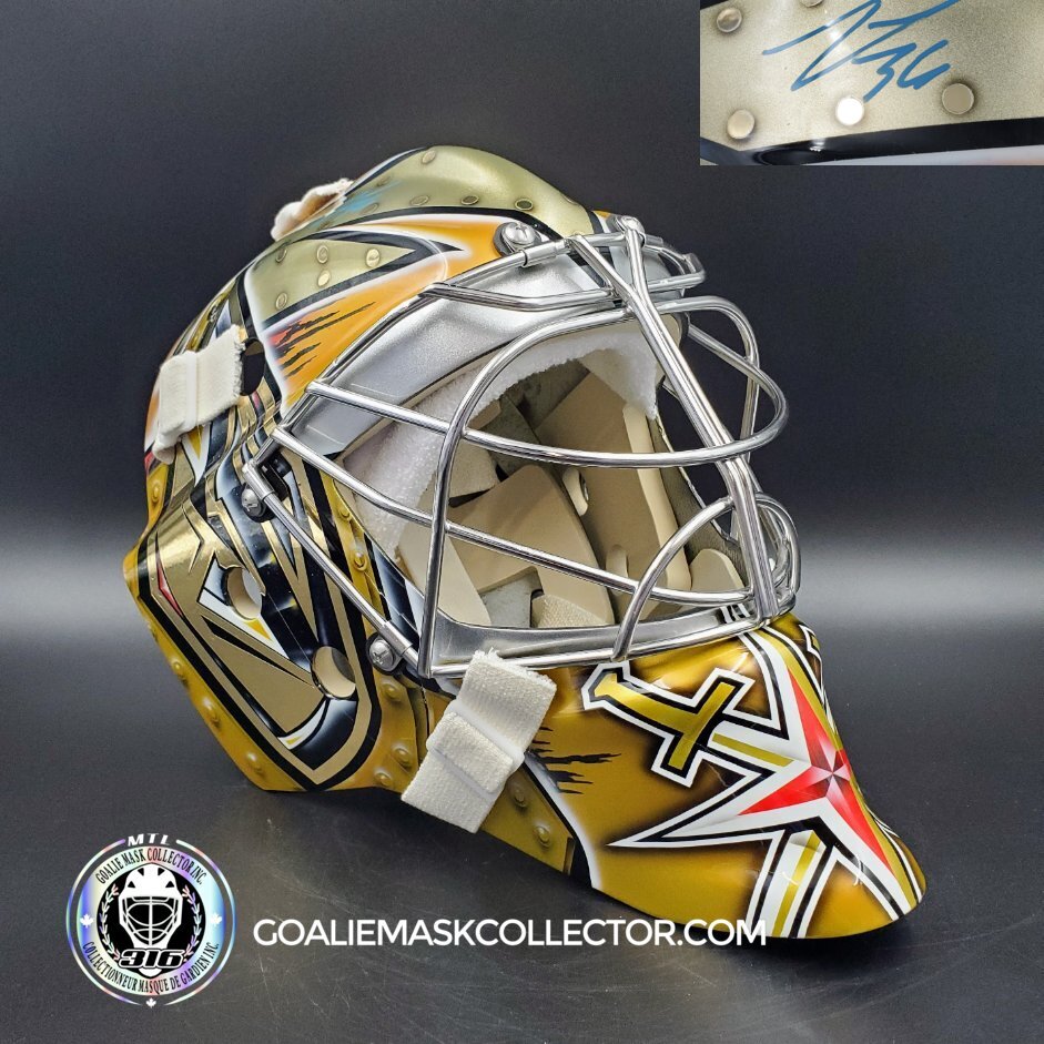 Logan Thompson Signed Goalie Mask Las Vegas 2023 24 Signature Edition. Goalie Mask Collector.
