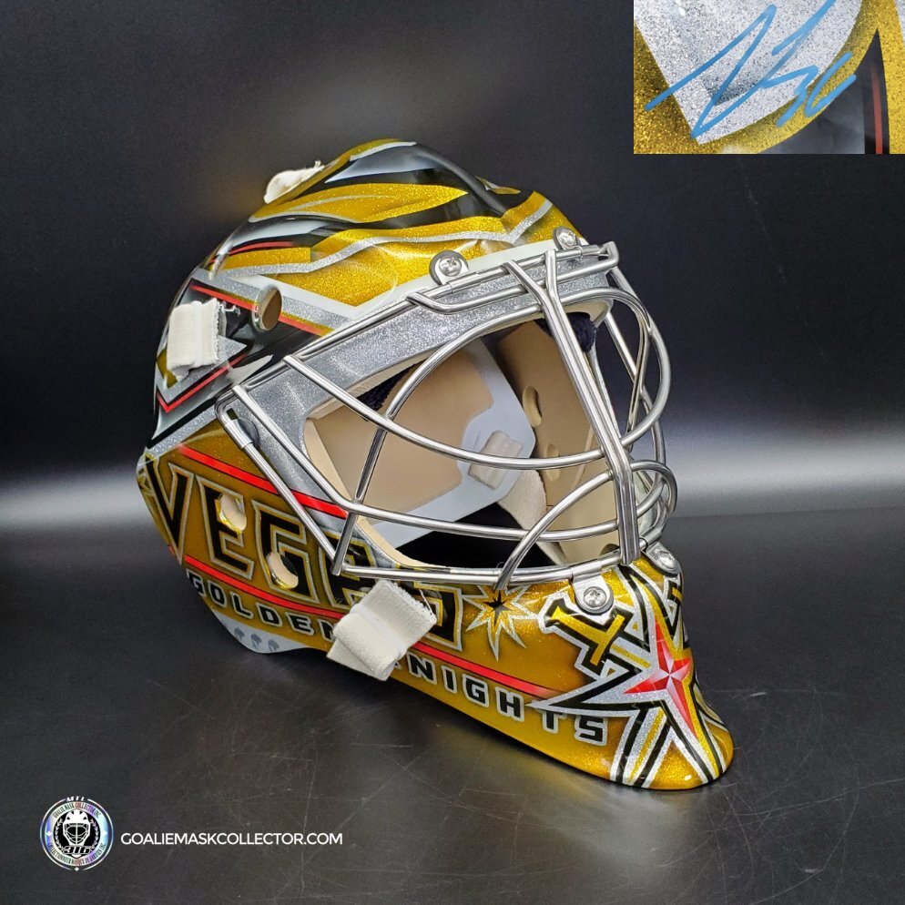 Logan Thompson Signed Goalie Mask Las Vegas 2023 Signature Edition. Goalie Mask Collector.