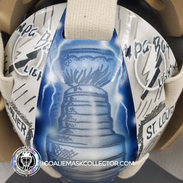 Louis Dominingue Goalie Mask Unsigned 2018 Tampa Bay Legends Tribute