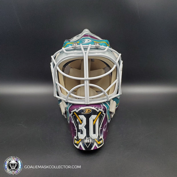 Lukas Dostal Goalie Mask Unsigned Anaheim "Ducks 30th Anniversary" Tribute