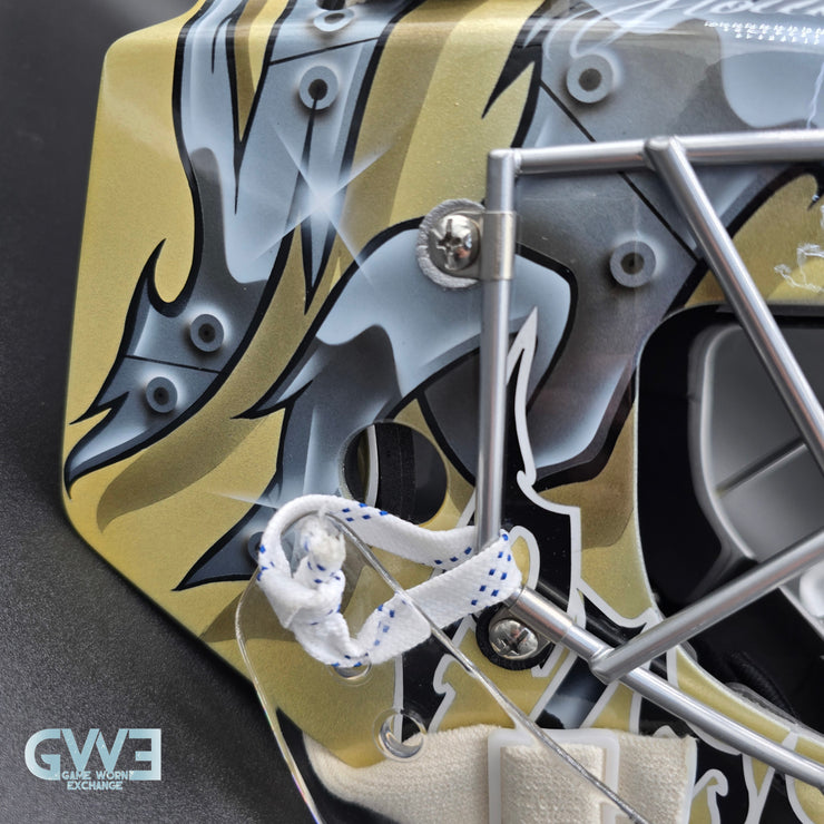 Marc-Andre Fleury Goalie Mask Game Issued 2015 Pittsburgh Penguins Made by Lefevre Painted by Griff Stephane Bergeron on CCM Shell AS-02962