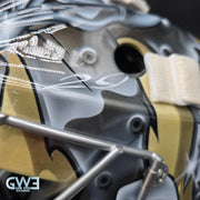 Marc-Andre Fleury Goalie Mask Game Issued 2015 Pittsburgh Penguins Made by Lefevre Painted by Griff Stephane Bergeron on CCM Shell AS-02962