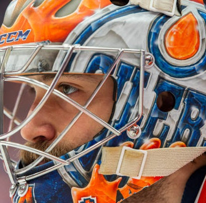 Stuart Skinner Signed Goalie Mask Edmonton 2023-24 CUP FINALS Tribute Signature Edition Autographed