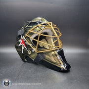 Marc-Andre Fleury Goalie Mask Unsigned 2020 Las Vegas Tribute + Powder Coated Gold Grill