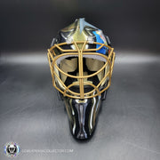 Marc-Andre Fleury Goalie Mask Unsigned 2020 Las Vegas Tribute + Powder Coated Gold Grill