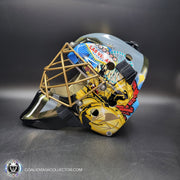 Marc-Andre Fleury Goalie Mask Unsigned 2020 Las Vegas Tribute + Powder Coated Gold Grill