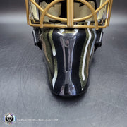 Marc-Andre Fleury Goalie Mask Unsigned 2020 Las Vegas Tribute + Powder Coated Gold Grill
