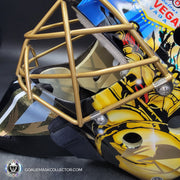 Marc-Andre Fleury Goalie Mask Unsigned 2020 Las Vegas Tribute + Powder Coated Gold Grill