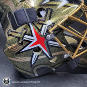 Marc-Andre Fleury Goalie Mask Unsigned 2020 Las Vegas Tribute + Powder Coated Gold Grill