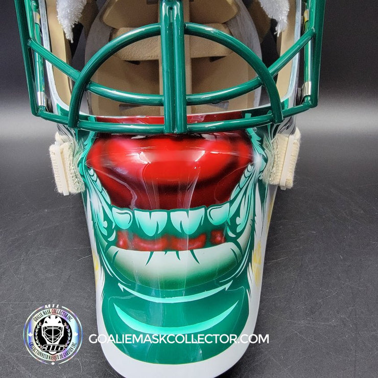 Marc-Andre Fleury Goalie Mask Unsigned 2024-25 Minnesota FINAL Season V2 White Tribute