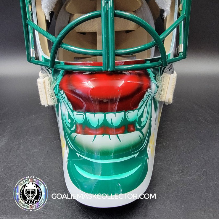 Marc-Andre Fleury Goalie Mask Unsigned 2024-25 Minnesota FINAL Season V2 White Tribute