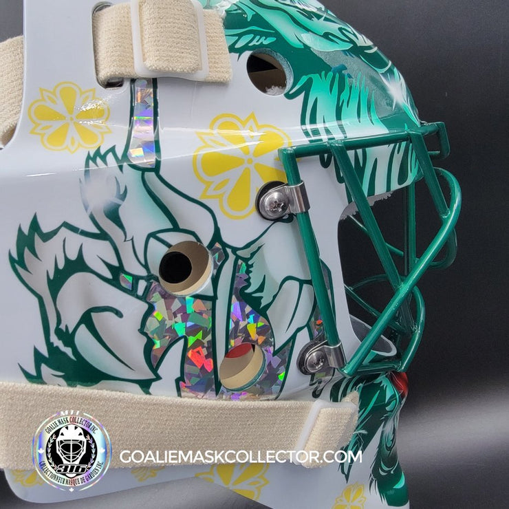 Marc-Andre Fleury Goalie Mask Unsigned 2024-25 Minnesota FINAL Season V2 White Tribute
