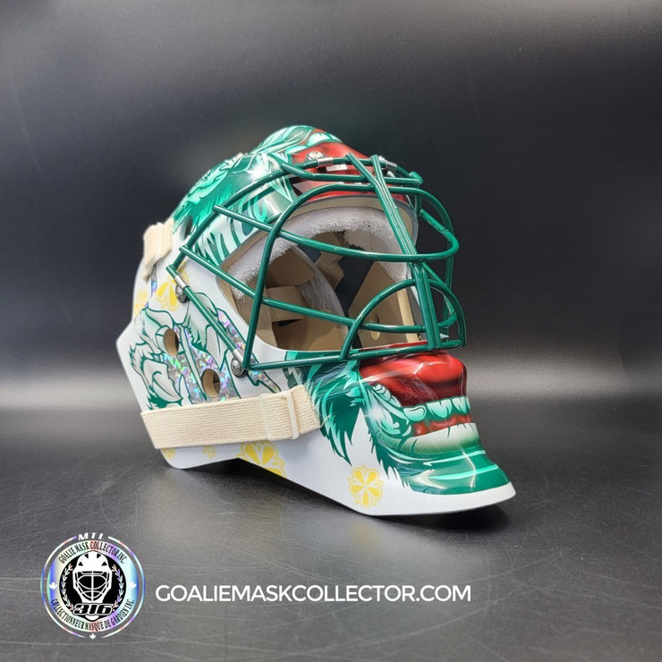 Marc-Andre Fleury Goalie Mask Unsigned 2024-25 Minnesota FINAL Season V2 White Tribute