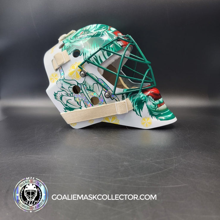 Marc-Andre Fleury Goalie Mask Unsigned 2024-25 Minnesota FINAL Season V2 White Tribute
