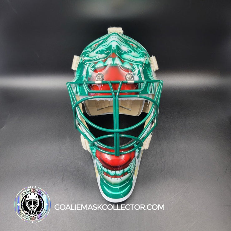 Marc-Andre Fleury Goalie Mask Unsigned 2024-25 Minnesota FINAL Season V2 White Tribute