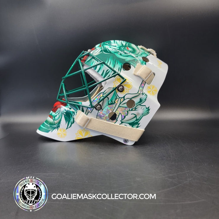 Marc-Andre Fleury Goalie Mask Unsigned 2024-25 Minnesota FINAL Season V2 White Tribute