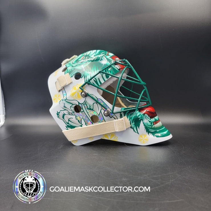 Marc-Andre Fleury Goalie Mask Unsigned 2024-25 Minnesota FINAL Season V2 White Tribute