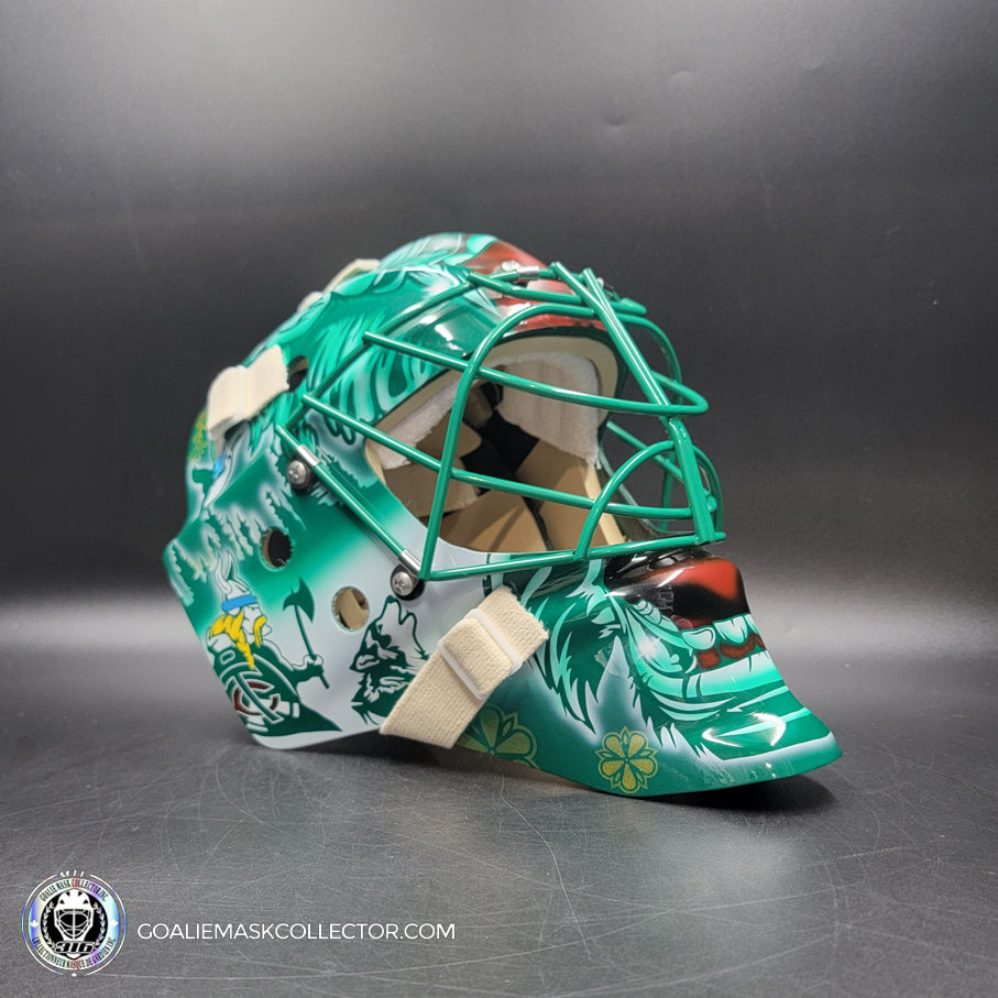 Marc-Andre Fleury Goalie Mask Unsigned 2024-25 Minnesota FINAL Season V1 Green Tribute