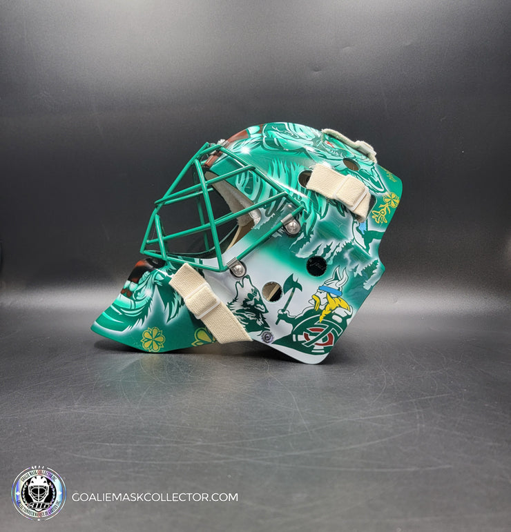 Marc-Andre Fleury Goalie Mask Unsigned 2024-25 Minnesota FINAL Season V1 Green Tribute
