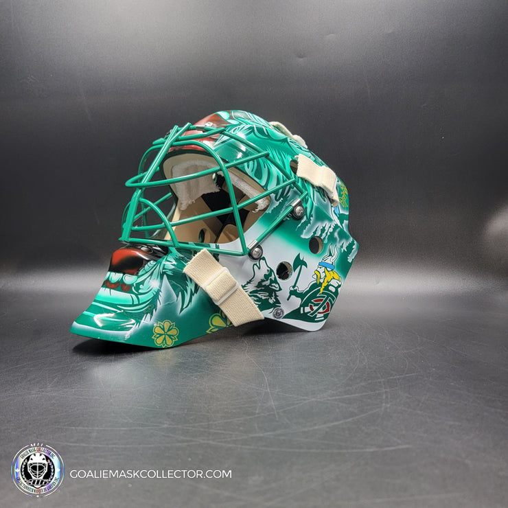 Marc-Andre Fleury Goalie Mask Unsigned 2024-25 Minnesota FINAL Season V1 Green Tribute