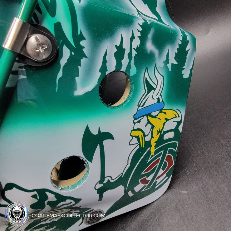 Marc-Andre Fleury Goalie Mask Unsigned 2024-25 Minnesota FINAL Season V1 Green Tribute