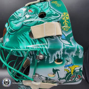 Marc-Andre Fleury Goalie Mask Unsigned 2024-25 Minnesota FINAL Season V1 Green Tribute