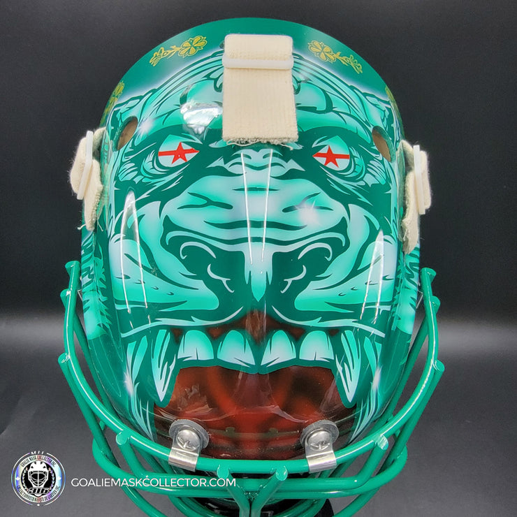 Marc-Andre Fleury Goalie Mask Unsigned 2024-25 Minnesota FINAL Season V1 Green Tribute