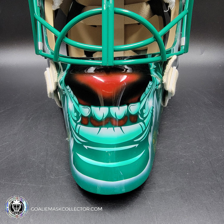 Marc-Andre Fleury Goalie Mask Unsigned 2024-25 Minnesota FINAL Season V1 Green Tribute