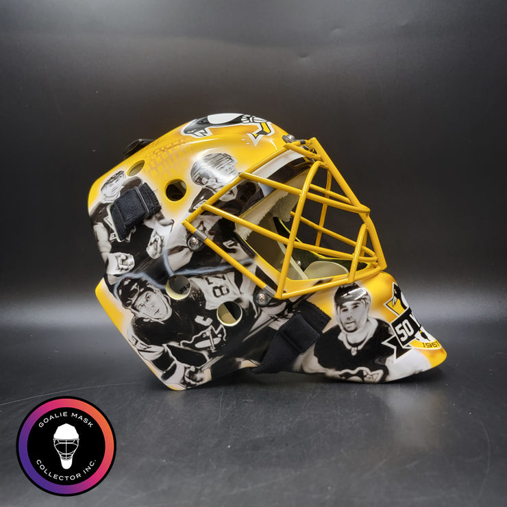 Marc-Andre Fleury Goalie Mask Unsigned Pittsburgh 50th Anniversary Tribute