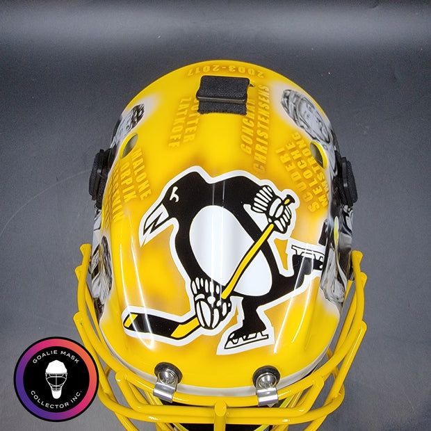 Marc-Andre Fleury Goalie Mask Unsigned Pittsburgh 50th Anniversary Tribute