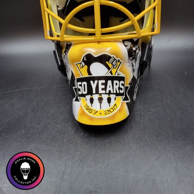 Marc-Andre Fleury Goalie Mask Unsigned Pittsburgh 50th Anniversary Tribute